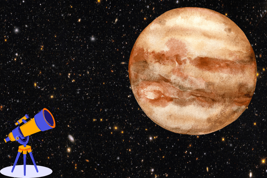 Image of a telescope pointed at Pluto