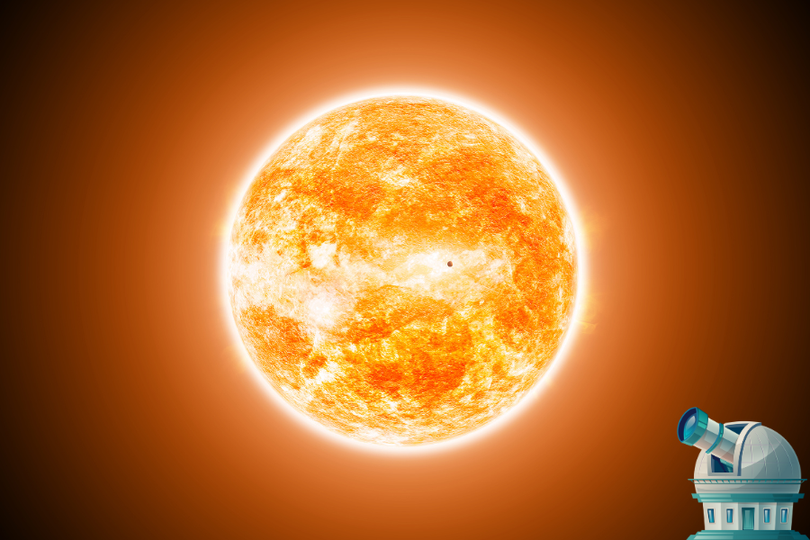 Image of the sun, as it would look like in a telescope